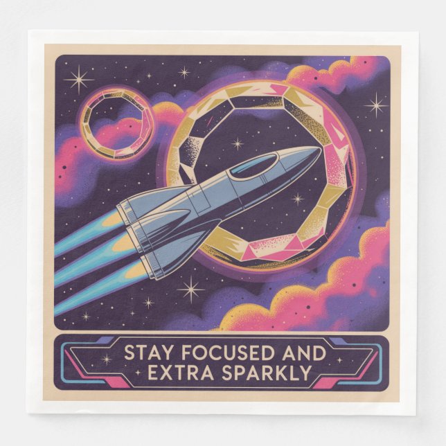 Stay Focused And Extra Sparkly Serviette (Vorderseite)