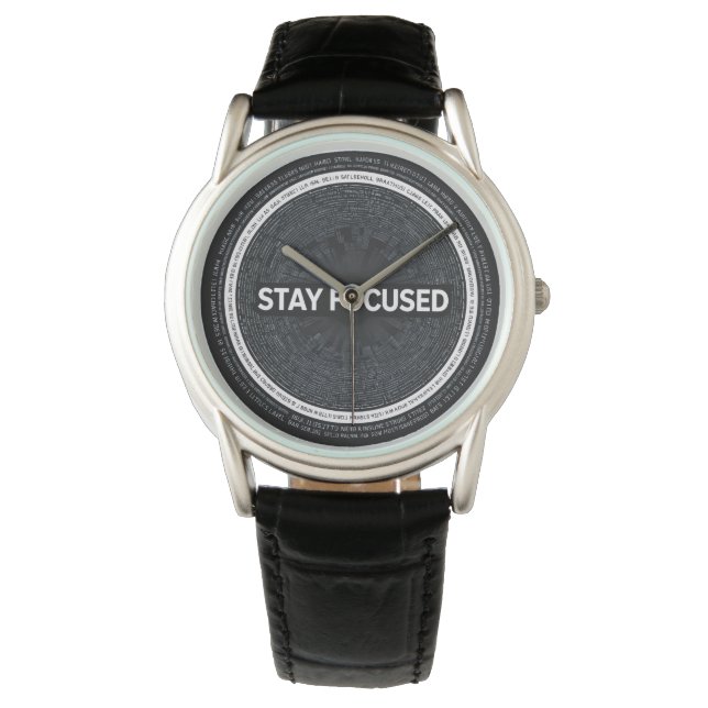 Stay Focused Motivational Watch Inspirationalquote Armbanduhr (Vorderseite)
