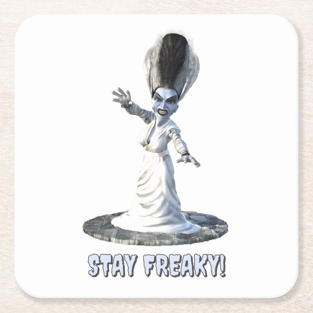 Stay Freaky! Bride of Frankenstein Rechteckiger Pappuntersetzer (Vorderseite)