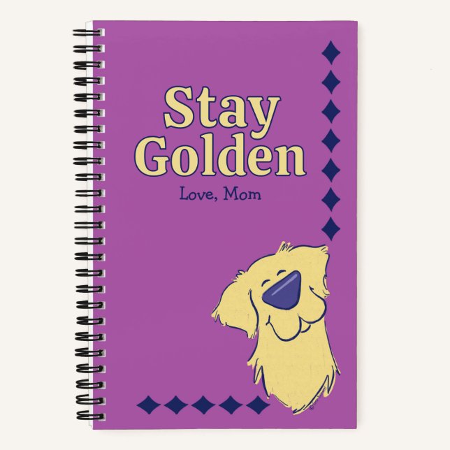"Stay Golden" Golden Retriever Personalized Custom Notizbuch (Vorderseite)