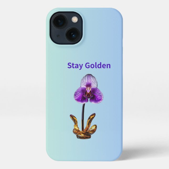 Stay Golden Orchid iPhone Hülle (Rückseite)