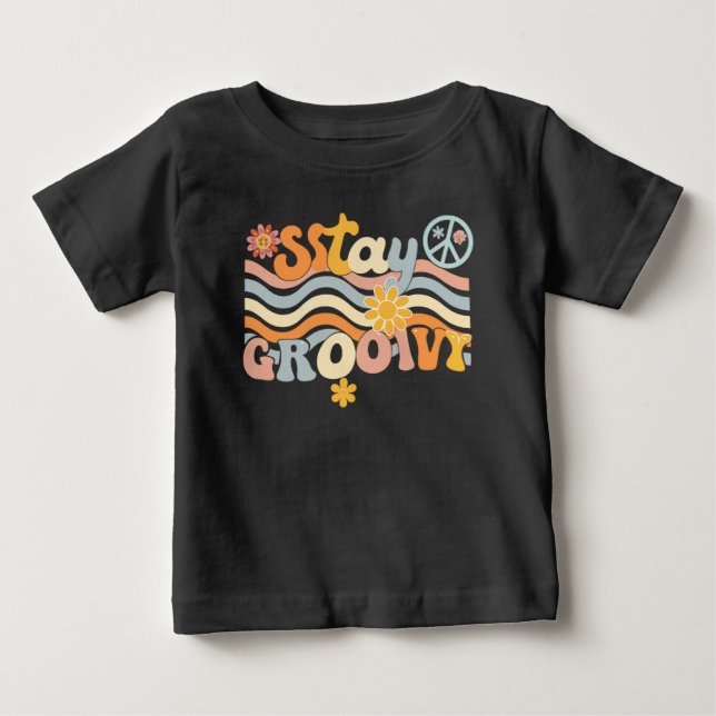 Stay Groovy 70s Aesthetic Hippie Shirt (Vorderseite)