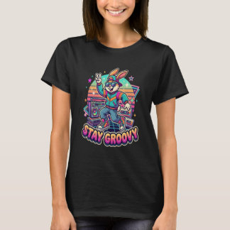Stay Groovy Retro Easter Bunny Women’s T-Shirt