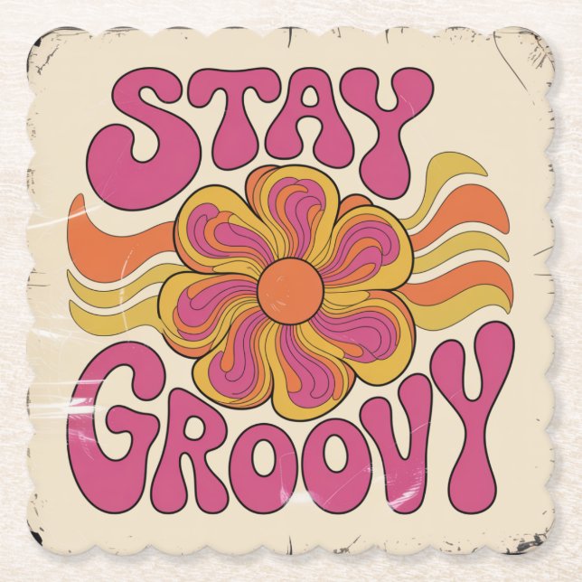 Stay Groovy Untersetzer (Vorderseite)