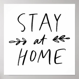 Stay Home   Hand Drawn Font Poster