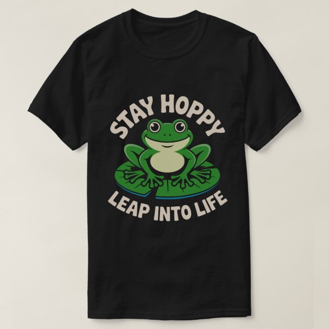 Stay Hoppy Frog Retro Tee (Design vorne)