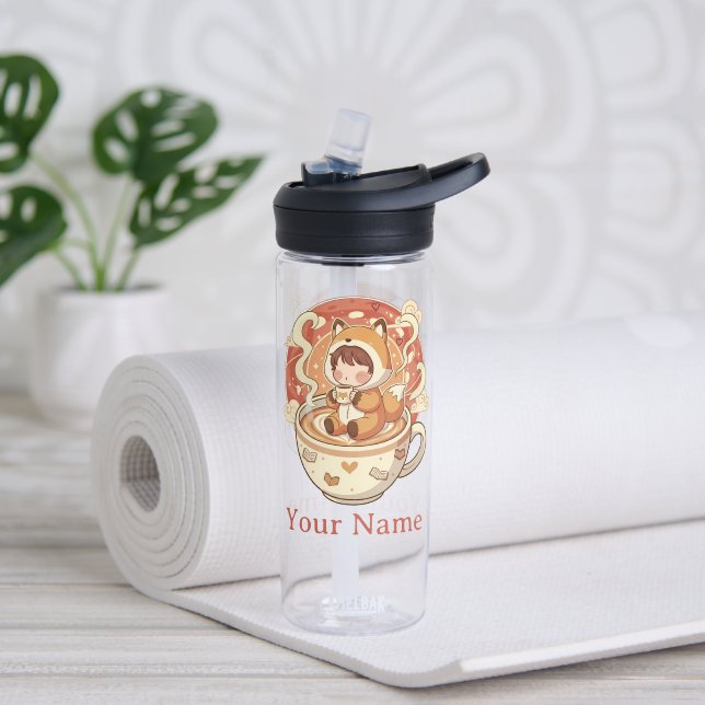 Stay Hydrated Fox's Cozy Read Water Bottle Trinkflasche (Yoga (gedreht))