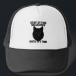 Stay In The Shadows Wolf Trucker Hat Truckerkappe<br><div class="desc">Minimalist black wolf design with bold typography on a classic foam trucker hat. Perfect for a mysterious and edgy streetwear look.</div>