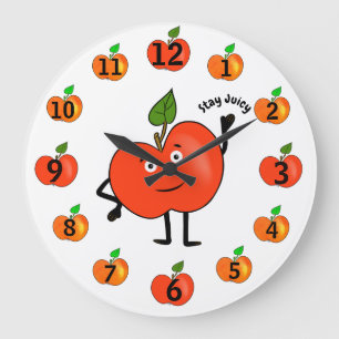 Stay Juicy – Süße rote Apfel-Wanduhr Große Wanduhr