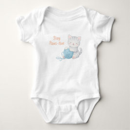 Stay Paws-itive Baby Bodysuit – Cute Kitten Nurser Baby Strampler