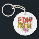 Stay Positive – Floral Motivational Schlüsselanhänger<br><div class="desc">Brighten your day with this uplifting design! The bold phrase STAY POSITIVE is highlighted with vibrant colors and surrounded by cheerful floral elements, making it a perfect reminder to embrace optimism and good vibes. Ideal for casual wear, workouts, or as a thoughtful gift to inspire positivity.</div>