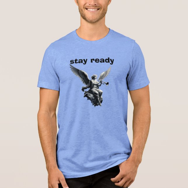 Stay Ready – Psalm 23 T-shirt. Tri-Blend Shirt (Vorderseite)