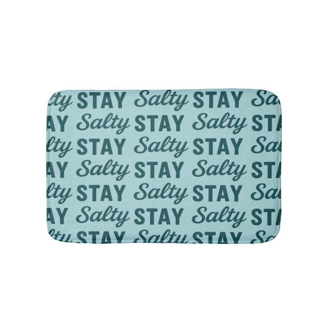 Stay Salty - Coastal Teal Sea Glass Blue Graphic Badematte (Vorderseite)