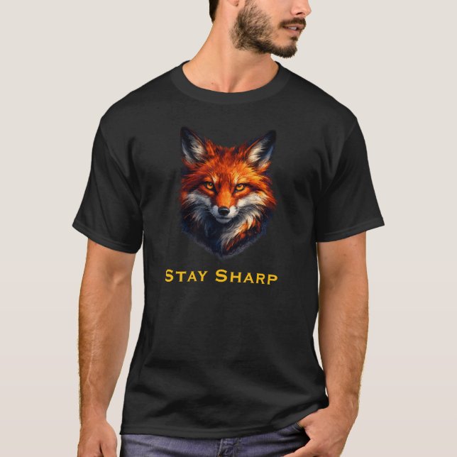 Stay Sharp Fox Graphic T-Shirt (Devant)
