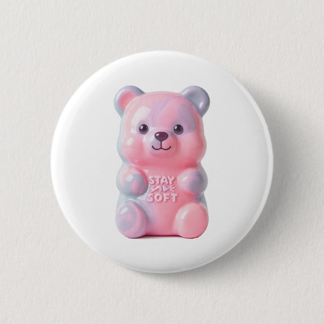 STAY SOFT Schmelzender Gummibär   Button (Vorderseite)