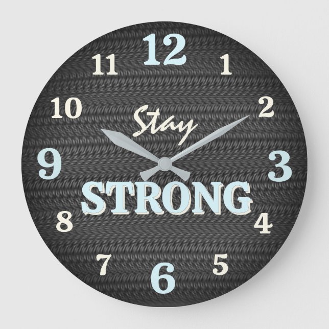 Stay Strong Industrial Gym Große Wanduhr (Vorderseite)
