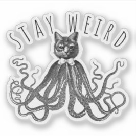 Stay Weird Catopus Cat and Octopus Mashup Aufkleber