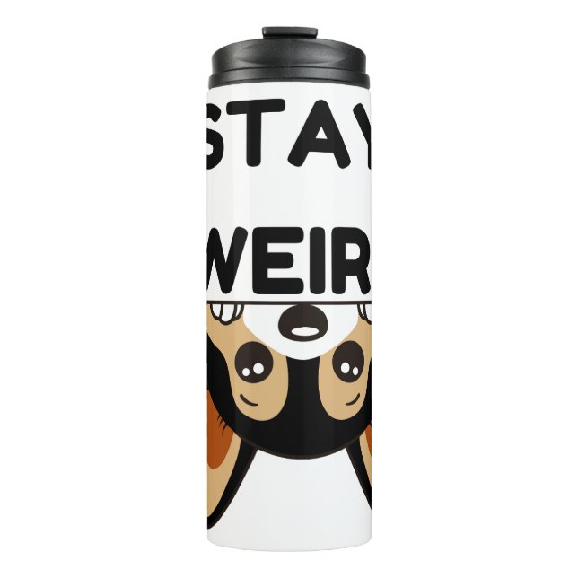 Stay Weird Funny Boston Terrier Cartoon Dog Thermosbecher (Vorderseite)