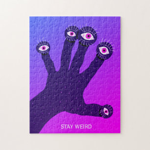 Stay Weird Funny Strange Creepy Psychedelic Jigsaw