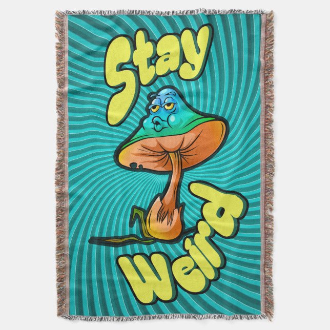 Stay Weird Psychedelic Mushroom with Spiral  Bkg Decke (Vorderseite Vertikal)