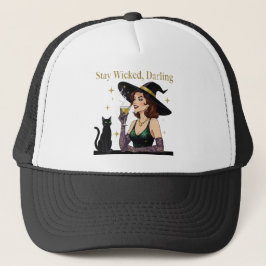 Stay Wicked Darling Retro Witch  Truckerkappe