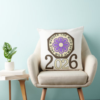 Stay Wild Always 2026 Retro Flower Design Kissen