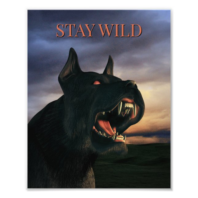 Stay Wild. Big, black dog Fotodruck (Vorne)
