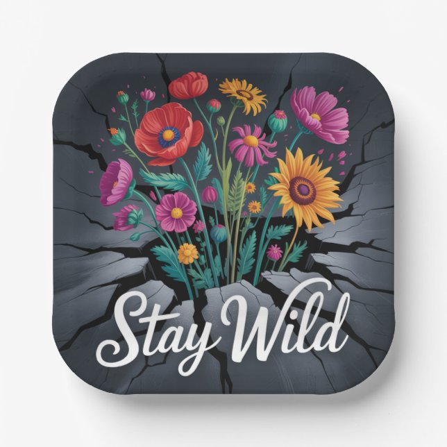 Stay Wild Pappteller (Vorderseite)
