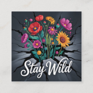 Stay Wild Quadratische Visitenkarte