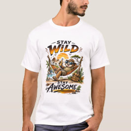 Stay Wild Stay Awesome Pangolin Hammock Adventure  T-Shirt
