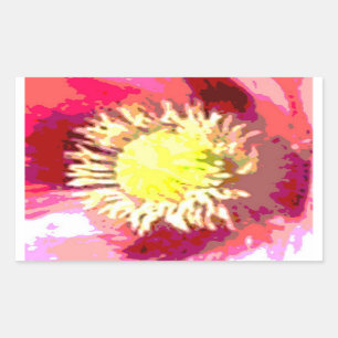 STBX Blumendekoration für Geschenk, Grüße, Rechteckiger Aufkleber