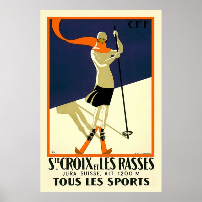 "Ste Croix et Les Rasses" Schweizer Jahrgangsreise Poster (Vorne)