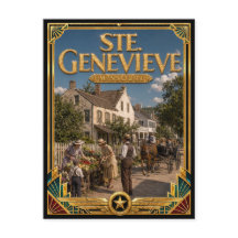 Ste. Genevieve Missouri Vintage Art Deco Golden