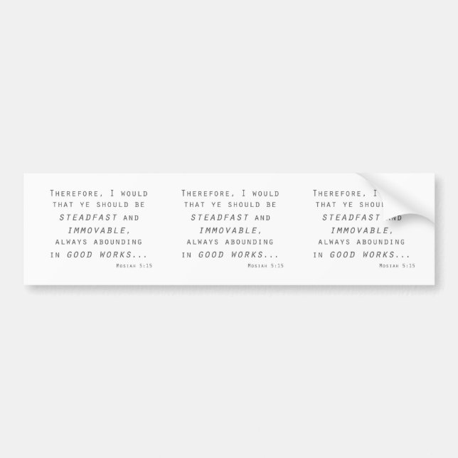 Steadfast immovable mosiah lds scripta autoaufkleber (Vorne)