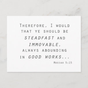 Steadfast immovable mosiah lds scripta postkarte