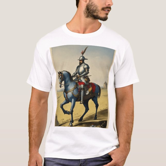 Steadfast Knight: Vintage Rüstung T-Shirt (Vorderseite)