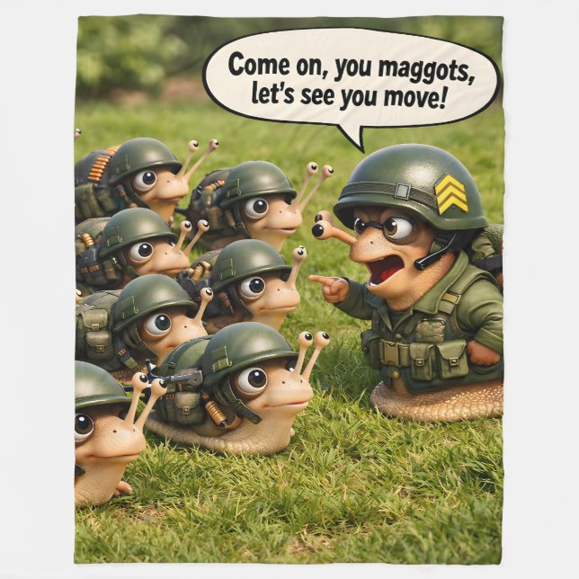 Steady army snail drill Sergeant fleece blanket (Vorderseite)