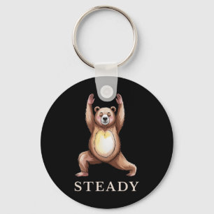 Steady Bear Yoga-Shirt Ruhiger Lance Süßes Tier Yo Schlüsselanhänger