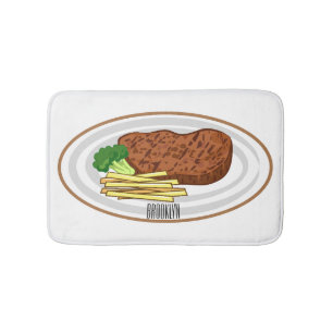 Steak Cartoon Illustration Badematte
