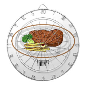Steak Cartoon Illustration Dartscheibe