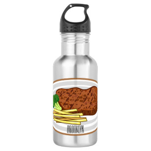 Steak Cartoon Illustration Edelstahlflasche