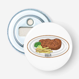 Steak Cartoon Illustration Flaschenöffner