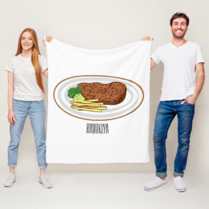 Steak Cartoon Illustration Fleecedecke