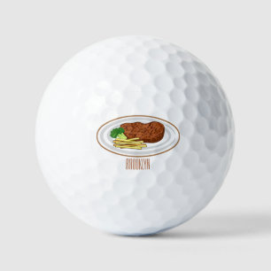 Steak Cartoon Illustration Golfball