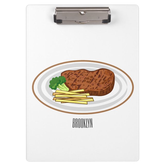 Steak Cartoon Illustration Klemmbrett (Vorderseite)