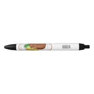 Steak cartoon illustration kugelschreiber