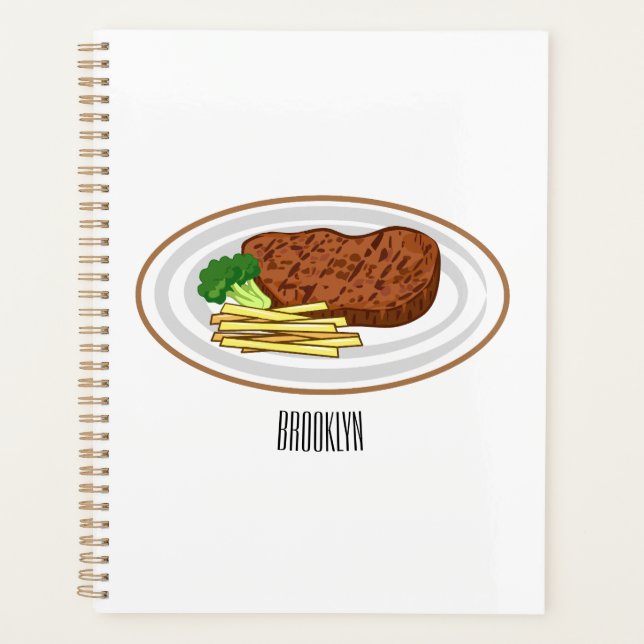 Steak Cartoon Illustration Planer (Vorderseite)