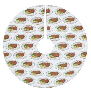 Steak Cartoon Illustration Polyester Weihnachtsbaumdecke