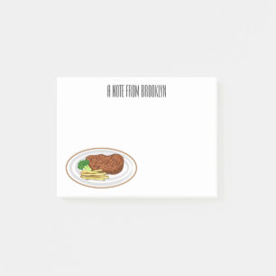 Steak Cartoon Illustration Post-it Klebezettel