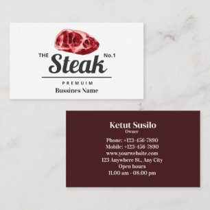Steak Food Watercolor Business Card Visitenkarte
